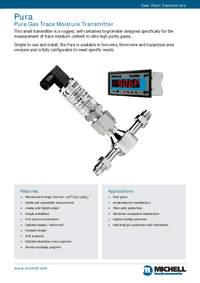 Thumbnail of document Data Sheet - PUR Gas Trace Moisture Transmitter